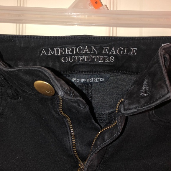 AMERICAN EAGLE black high rise jean shorts - Picture 2 of 7